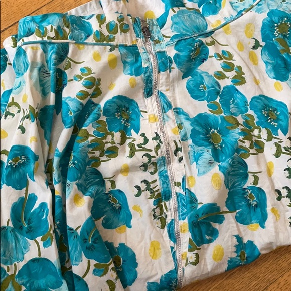 Vintage 1960’s White Cotton Floral Circle Skirt - Picture 8 of 16